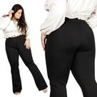 Calça Plus Size Flare Bailarina Cós Alto Reforçado Poliamida