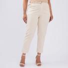Calça plus size linho cinto palha fem