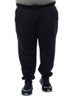 Calça Plus Size Masculina de Moletom Sem Felpa Preta