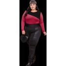Calça plus size montaria suplex, aveludada moda outono - inverno