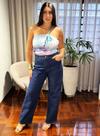 Calça Plus Size Wideleg Jeans Escuro Loopper Vestuário Adulto : 48