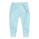 Calça Plush para Bebê Com Pé Reversível Bumbum Bordado Tubarão Azul Claro