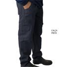 Calça preta de brim bolso cargo tática segurança industria