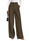 Calça PRETTYGARDEN 2025 Pantalona Cintura Alta Café G