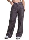 Calça Resinada Sawary Wide Leg Petit - 283294 - marrom 46