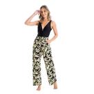 Calça Reta Com Bolso Crepe Estampada Cor:ES306Tamanho:P