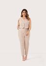 Calça Reta De Cintura Alta Em Sarja Plus Size Chapa Barriga LUNENDER J0208