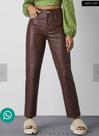 Calça reta em fake leather