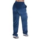 Calça reta feminina plush cós alto cadarço e bolsos orbis