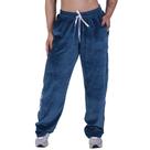 Calça reta feminina plush cós alto cadarço e bolsos orbis