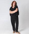 Calça Reta Moletom Flanelado Plus Size Feminina Marisa Preto