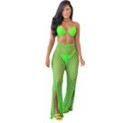 Calça Saida De Praia Tricot Croche Cintura Alta Fenda Verão
