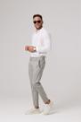 Calça Sarja Chino Masculina Cinza Claro com Elastano