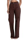 Calça Sarja Sawary Wide Leg - 283449 - Marrom 34 Calça Sarja Sawary Wide Leg - 283449 - Marrom 34