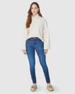 Calça Skinny Feminina Cintura Média 1 Copo D'Água Em Flex Jeans