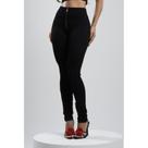 Calça Skinny Feminina Tecido Canelado Malha Poliamida