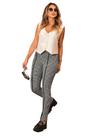 Calça Skinny Xadrez Feminina Cintura Alta Blogueira Papilloo