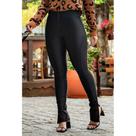 Calça Skinny Zíper Frente E Barra Malha Poliamida Power