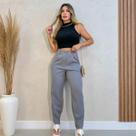 Calça Social Alfaiataria Com Ziper Punho