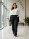 Calça Social Feminina Plus Size Preta Tecido Two Way Trabalho Formatura Uniforme