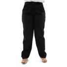Calça Social Feminina Plus Size Preta Tecido Two Way Trabalho Formatura Uniforme