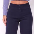 Calça Social Feminina Tecido de Two Way Azul Marinho