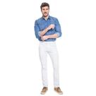 Calça Social Masculina em Sarja Skinny Branca com Bolso Faca Plus Size - Bivik Jeans