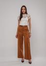 Calça Suede Wide Leg Com Recorte Caramelo Salvatore