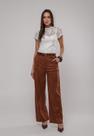 Calça Suede Wide Leg Com Recorte Marrom Salvatore Calça Suede Wide Leg Com Recorte Marrom Salvatore