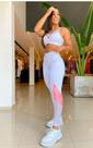 Calça tamanho P branco e rosa