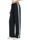 Calça Tapata Longa 81cm de Entrepernas, Corte Reto e Solto, Preta, Tamanho L