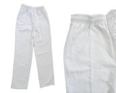 Calça Uniforme Brim Pesado com Elástico e Bolsos Branca - Tamanhos EG e EXG