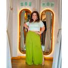 Calça Verde com Fenda - Verão - Conforto e Estilo