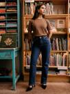 Calça Via Lessa Dallas Modelagem Reta Jeans Escuro