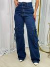 Calça Wid leg feminina boca d sino flare bolso Sal e Pimenta