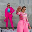 Calça Wid Leg Pantalona na cor rosa pink