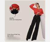 Calça Wide Leag feminina com cinto Calça Wide Leag feminina com cinto