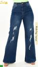 Calça wide leg c/Detalhes Destroyd Lançamento Sol Jeans -94245