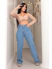 Calça Wide Leg Cargo Jeans Clara Feminina - Estilo e Conforto em Alta - 36