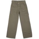 Calça Wide Leg Cargo Menina em Sarja Verde - Mania Kids