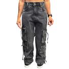 Calça Wide Leg Cargo Premium - Black Washed Tamanho:38Cor:CinzaGenero:Feminino