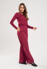Calça Wide Leg Com Bolso Malha Vinho Salvatore