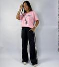 Calça Wide Leg de Poliéster Track Pants Michelle