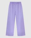 Calça Wide Leg Feminina Cós Elástico Em Tricoline