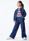 Calça Wide Leg Infantil Menina Jeans Escuro - Hering Kids