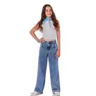 Calça Wide Leg Jeans Estonada Teen Max Denim