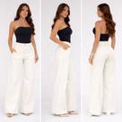 Calça Wide Leg Jeans Feminina Cintura Alta Premium Confortável Modelagem Perfeita - Calça Wide Leg Jeans Feminina Cintura Alta Premium Confortável Modelagem Perfeita -