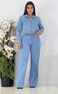 Calça Wide Leg Jeans premium Cintura Alta