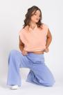 Calça Wide Leg Moletom Lilás