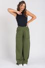 Calça Wide Leg Moletom Militar Peluciada